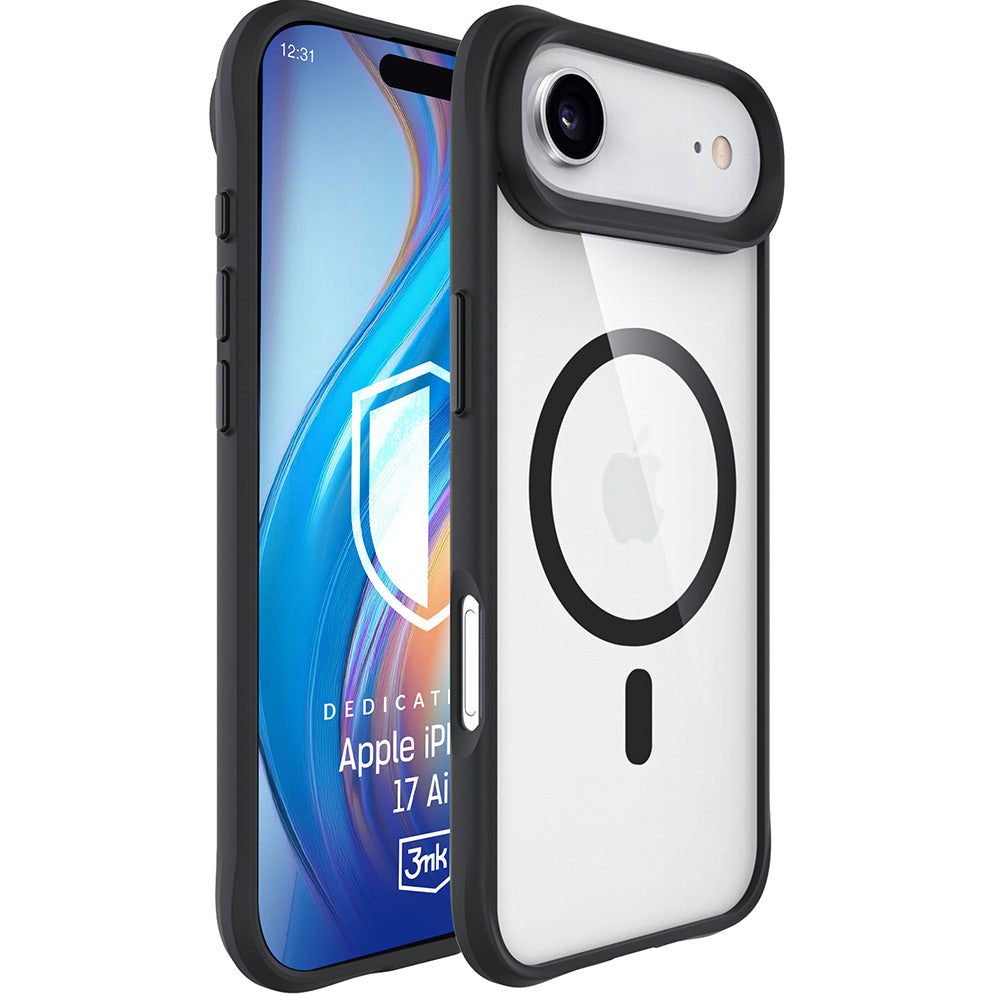 MagSafe tok Apple iPhone 17 Air-hez, 3MK, Satin Armor, Fekete