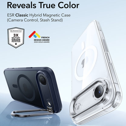 MagSafe tok Apple iPhone 17 Air-hez, ESR, Classic Hybrid Kickstand, Szaténkék