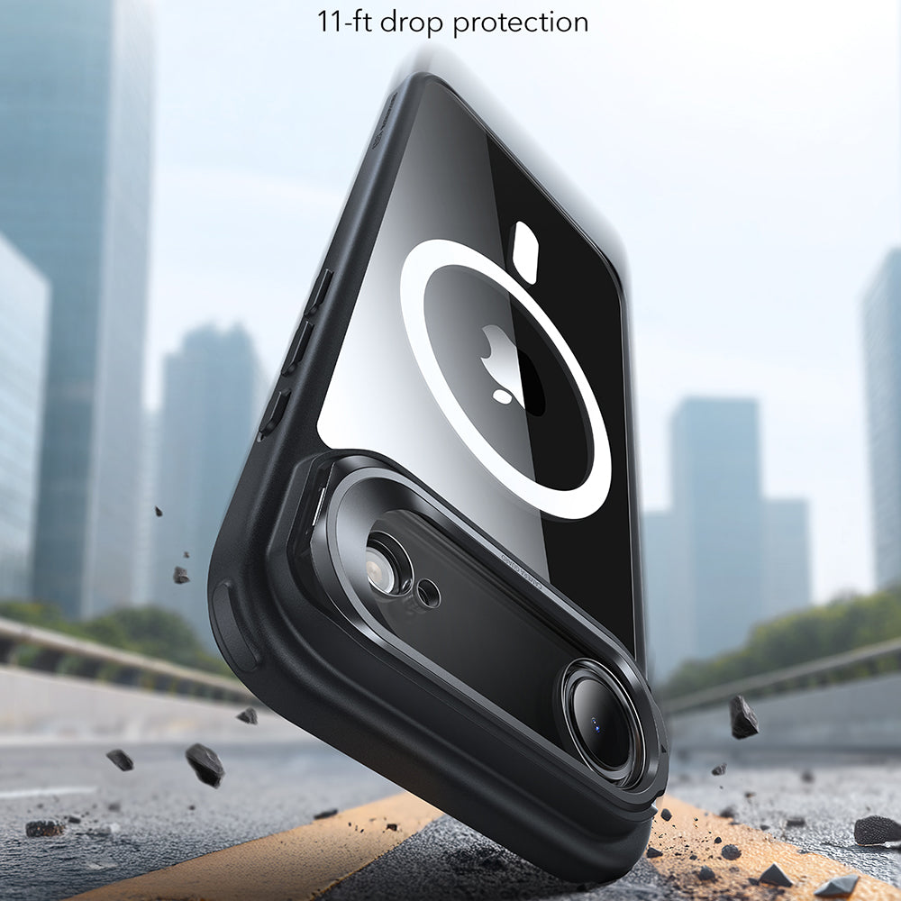 MagSafe tok Apple iPhone 17 Air-hez, ESR, Classic Hybrid Kickstand, Átlátszó Fekete