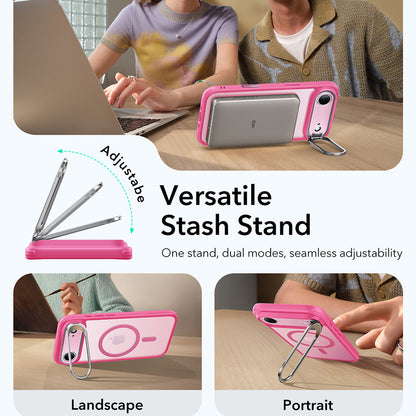 MagSafe tok Apple iPhone 17 Air-hez, ESR, Classic Hybrid Kickstand, Szatén Rózsaszín