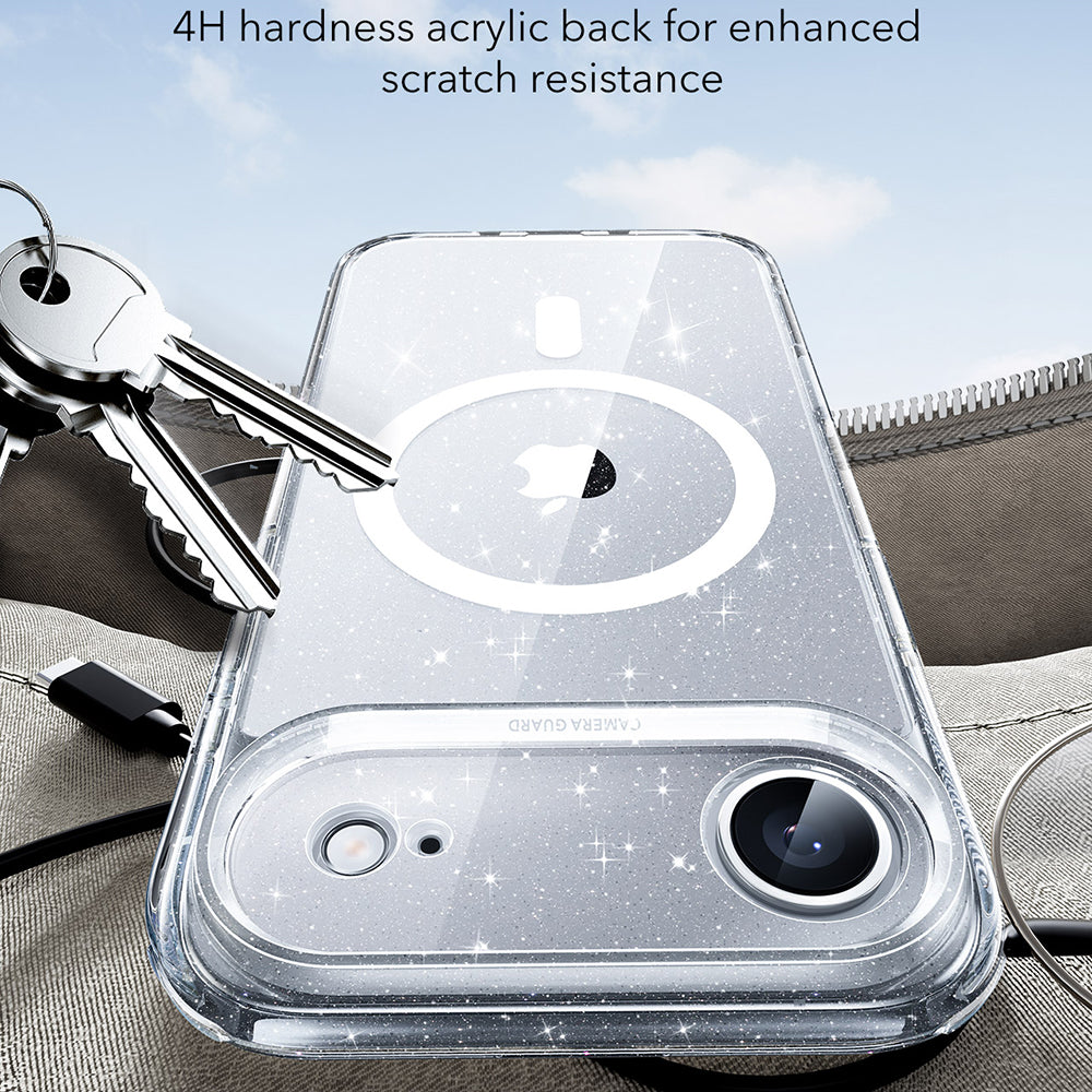 MagSafe tok Apple iPhone 17 Air-hez, ESR, Classic Hybrid Shimmer, Átlátszó