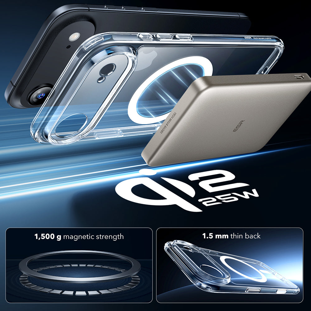 MagSafe tok Apple iPhone 17 Air-hez, ESR, Classic Hybrid, Átlátszó