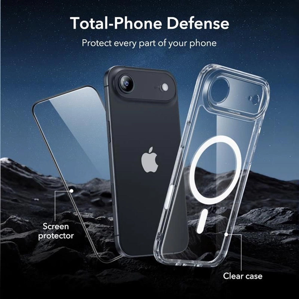 MagSafe tok Apple iPhone 17 Air-hez, ESR, Classic Hybrid képernyővédővel, Átlátszó