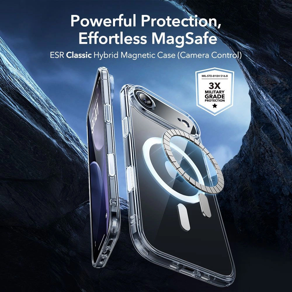 MagSafe tok Apple iPhone 17 Air-hez, ESR, Classic Hybrid képernyővédővel, Átlátszó