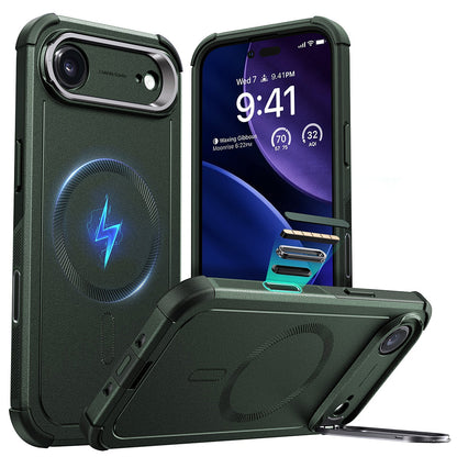 MagSafe tok Apple iPhone 17 Air-hez, ESR, Cyber Armor Kickstand, Zöld