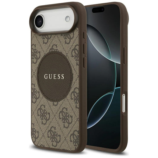 MagSafe Case for Apple iPhone 17 Air, Guess, 4G Circle Classic Logo, Brown