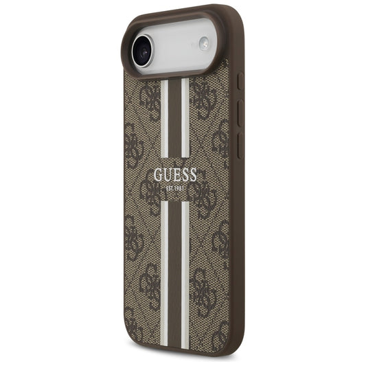 MagSafe tok Apple iPhone 17 Air-hez, Guess, 4G nyomtatott csíkok, barna