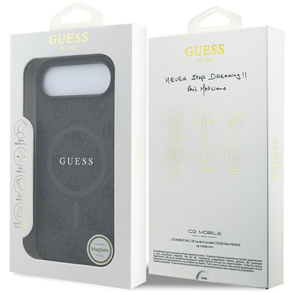 MagSafe tok Apple iPhone 17 Air-hez, Guess, 4G Ring Classic Logo, Fekete