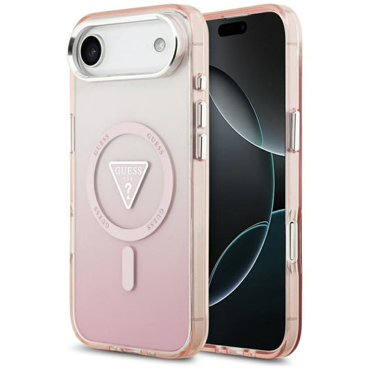 MagSafe tok Apple iPhone 17 Air-hez, Guess, IML Gradient Triangle Logo, Rózsaszín