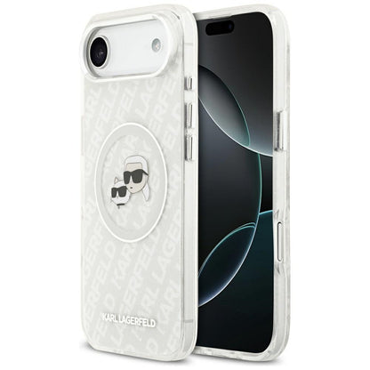 MagSafe tok Apple iPhone 17 Air-hez, Karl Lagerfeld, IML Glitter Karl & Choupette`s Heads, Szürke