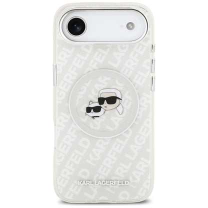 MagSafe tok Apple iPhone 17 Air-hez, Karl Lagerfeld, IML Glitter Karl & Choupette`s Heads, Szürke