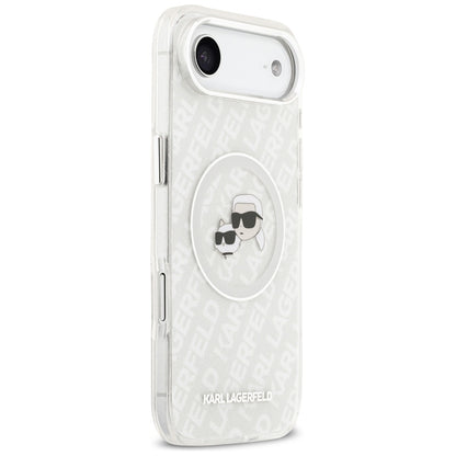 MagSafe tok Apple iPhone 17 Air-hez, Karl Lagerfeld, IML Glitter Karl & Choupette`s Heads, Szürke
