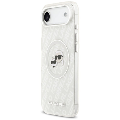 MagSafe tok Apple iPhone 17 Air-hez, Karl Lagerfeld, IML Glitter Karl & Choupette`s Heads, Szürke