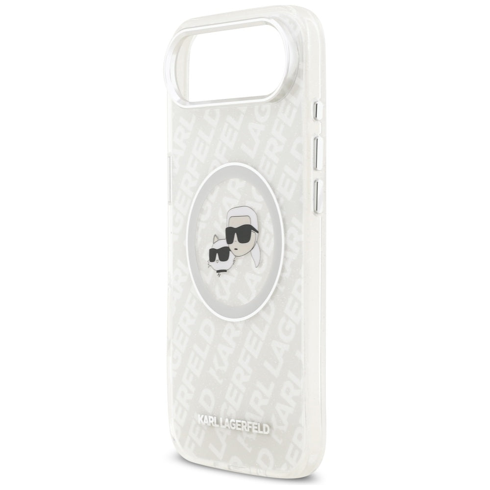 MagSafe tok Apple iPhone 17 Air-hez, Karl Lagerfeld, IML Glitter Karl & Choupette`s Heads, Szürke