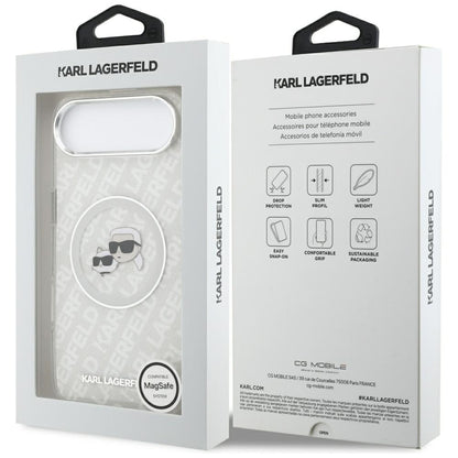 MagSafe tok Apple iPhone 17 Air-hez, Karl Lagerfeld, IML Glitter Karl & Choupette`s Heads, Szürke