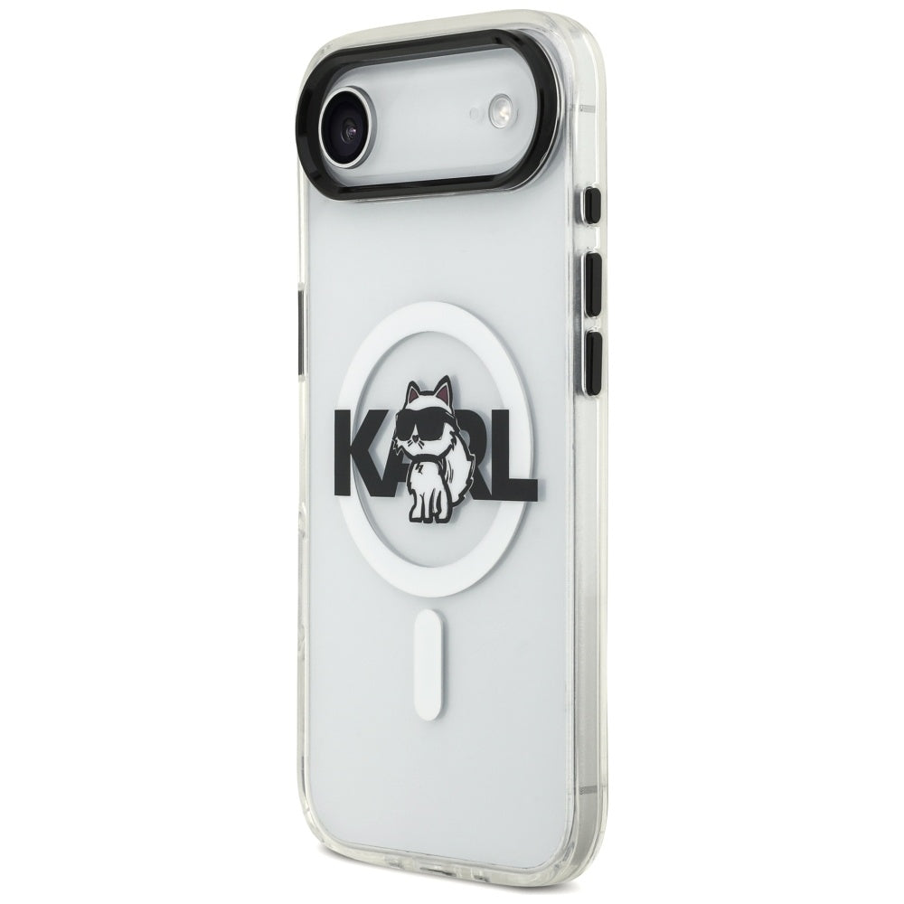 MagSafe Case for Apple iPhone 17 Air, Karl Lagerfeld, IML Sketch Logo Choupette, Transparent