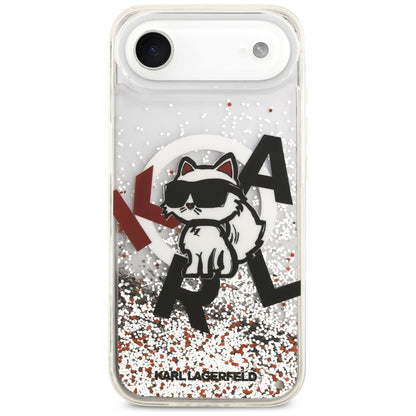 MagSafe tok Apple iPhone 17 Air-hez, Karl Lagerfeld, Liquid Glitter Choupette Logo, Átlátszó