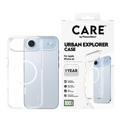 MagSafe tok Apple iPhone 17 Air-hez, PanzerGlass, Care Urban Explorer, Átlátszó Fehér