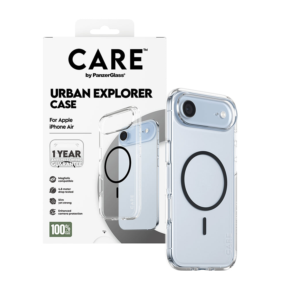 MagSafe tok Apple iPhone 17 Air-hez, PanzerGlass, Care Urban Explorer, Fekete Átlátszó