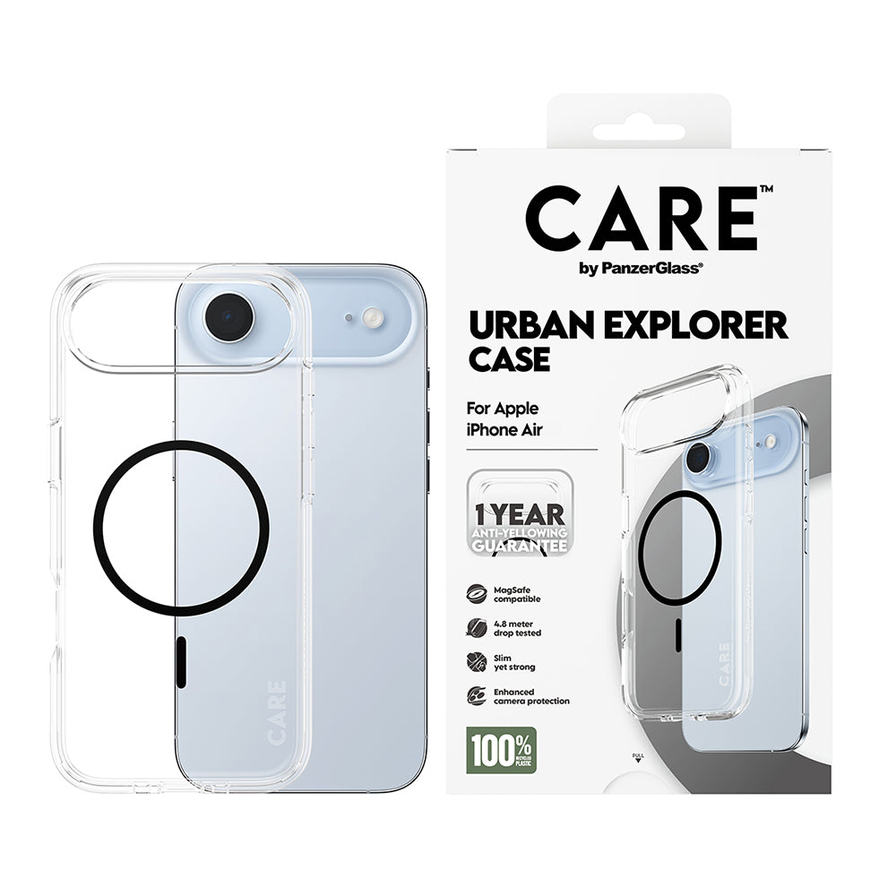 MagSafe tok Apple iPhone 17 Air-hez, PanzerGlass, Care Urban Explorer, Fekete Átlátszó
