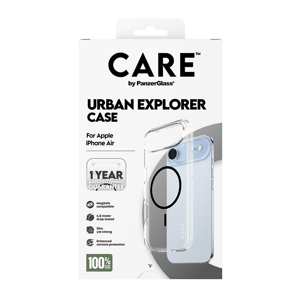 MagSafe tok Apple iPhone 17 Air-hez, PanzerGlass, Care Urban Explorer, Fekete Átlátszó