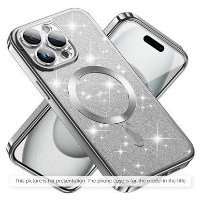 MagSafe tok Apple iPhone 17 Air-hez, Techsuit, Luxury Glitter, Ezüst