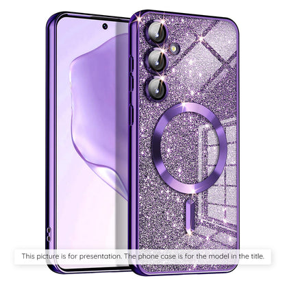 MagSafe tok Apple iPhone 17 Air-hez, Techsuit, Luxury Glitter, Sötétlila