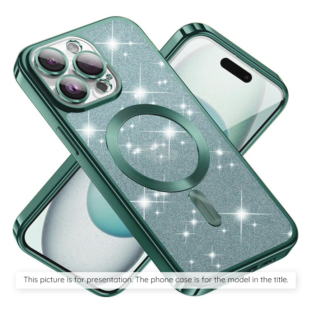 MagSafe tok Apple iPhone 17 Air-hez, Techsuit, Luxury Glitter, Világoszöld