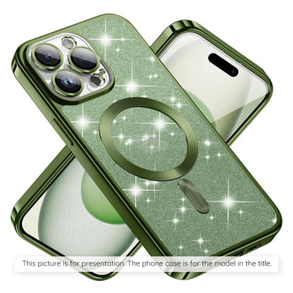 MagSafe tok Apple iPhone 17 Air-hez, Techsuit, Luxury Glitter, Sötétzöld