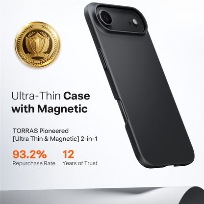 MagSafe tok Apple iPhone 17 Air-hez, Torras, SlimFit, Fekete