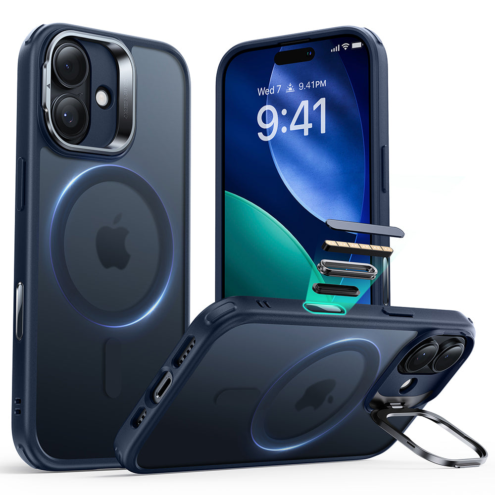 MagSafe tok Apple iPhone 17-hez, ESR, Classic Hybrid Kickstand, Szaténkék