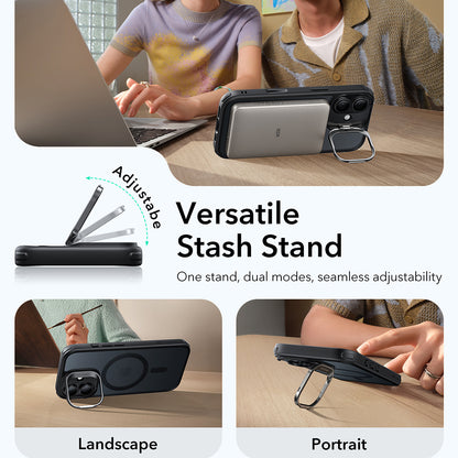 MagSafe tok Apple iPhone 17-hez, ESR, Classic Hybrid Kickstand, Szatén Fekete