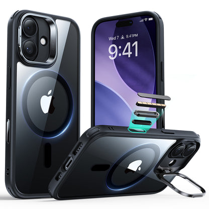 MagSafe tok Apple iPhone 17-hez, ESR, Classic Hybrid Kickstand, Átlátszó Fekete
