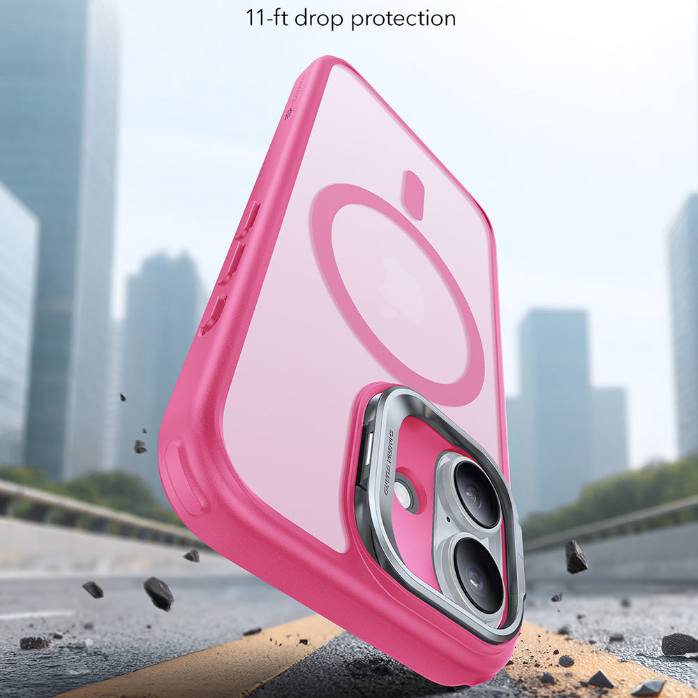 MagSafe tok Apple iPhone 17-hez, ESR, Classic Hybrid Kickstand, Szatén Rózsaszín