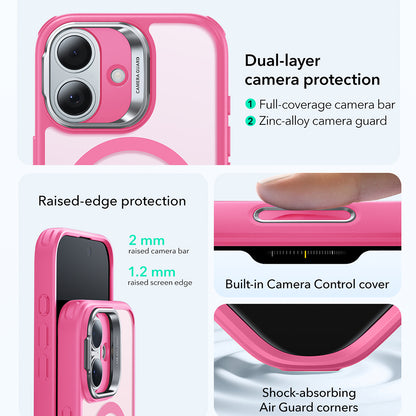 MagSafe tok Apple iPhone 17-hez, ESR, Classic Hybrid Kickstand, Szatén Rózsaszín
