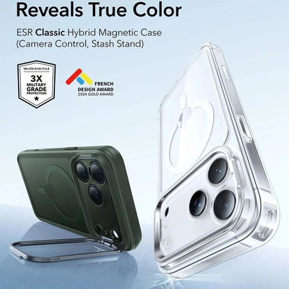 MagSafe tok Apple iPhone 17-hez, ESR, Classic Hybrid Kickstand, Szaténzöld