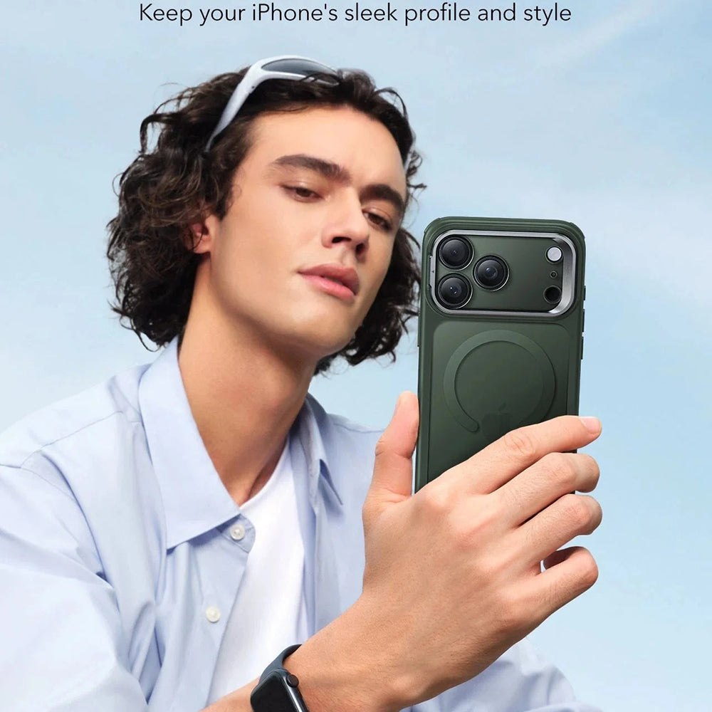 MagSafe tok Apple iPhone 17-hez, ESR, Classic Hybrid Kickstand, Szaténzöld