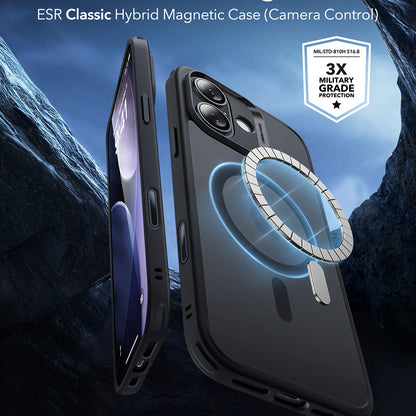 MagSafe tok Apple iPhone 17-hez, ESR, Classic Hybrid, Szatén Fekete