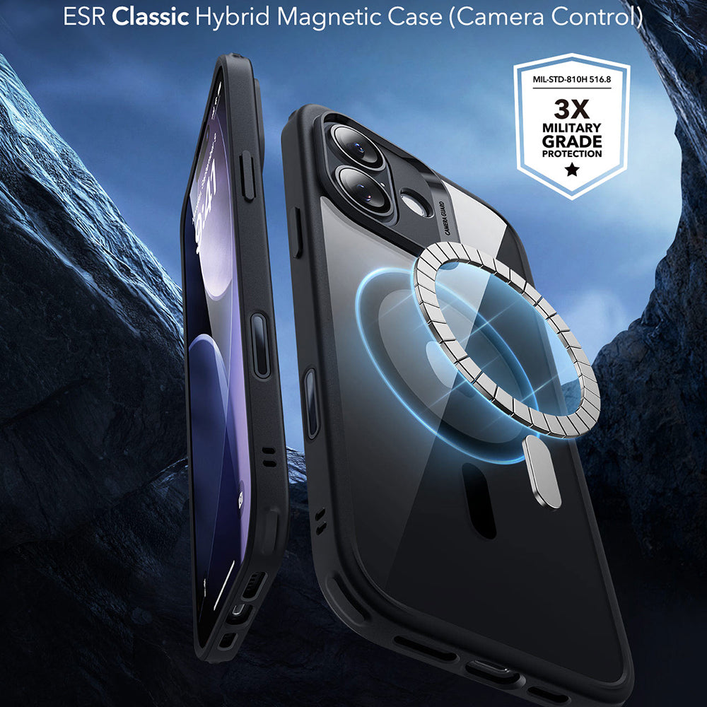MagSafe tok Apple iPhone 17-hez, ESR, Classic Hybrid, Átlátszó Fekete