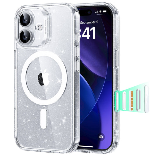 MagSafe tok Apple iPhone 17-hez, ESR, Classic Hybrid Shimmer, Átlátszó