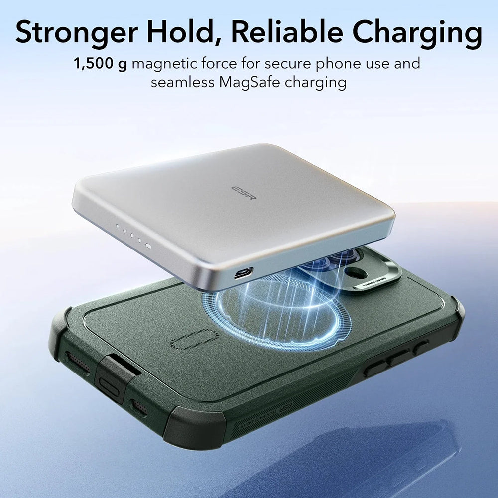 MagSafe tok Apple iPhone 17-hez, ESR, Cyber, Zöld