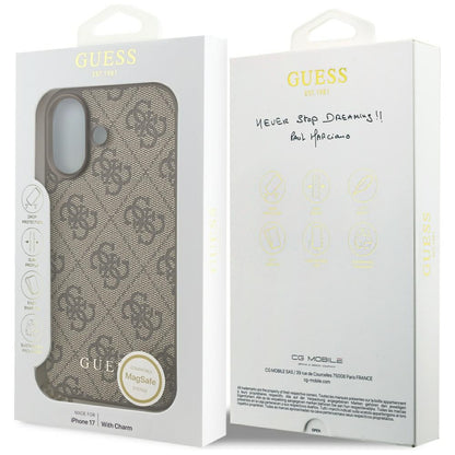 MagSafe tok Apple iPhone 17-hez, Guess, 4G Charm Cradle, Barna