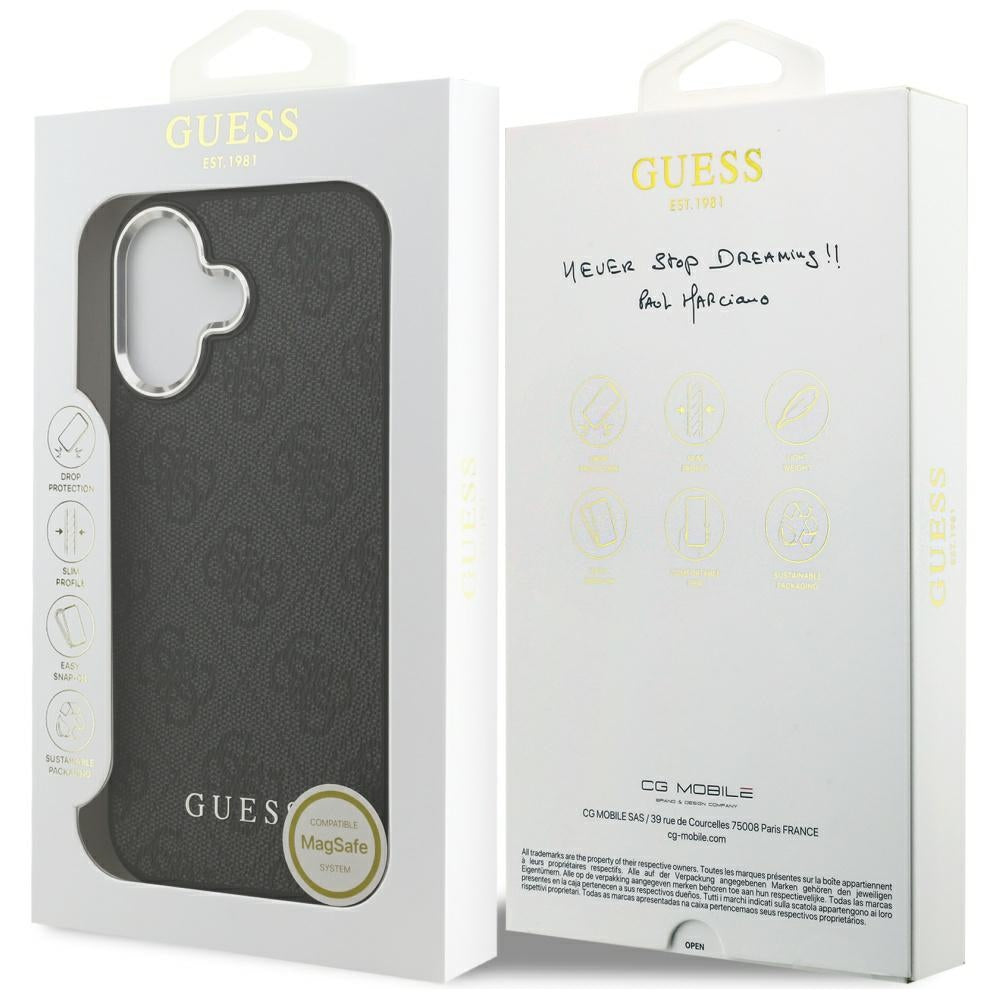 MagSafe tok Apple iPhone 17-hez, Guess, 4G Classic Logo, Fekete