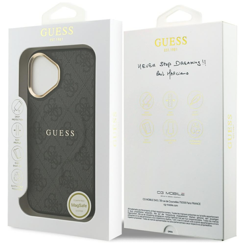 MagSafe tok Apple iPhone 17-hez, Guess, 4G Classic, Fekete