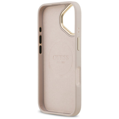 MagSafe tok Apple iPhone 17-hez, Guess, 4G Logo Plate, Rózsaszín