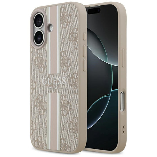 MagSafe tok Apple iPhone 17-hez, Guess, 4G Printed Stripes, Rózsaszín
