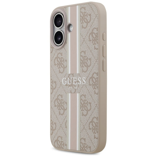 MagSafe tok Apple iPhone 17-hez, Guess, 4G Printed Stripes, Rózsaszín
