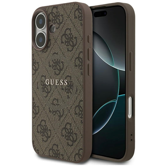 MagSafe tok Apple iPhone 17-hez, Guess, 4G Ring Classic Logo, Barna