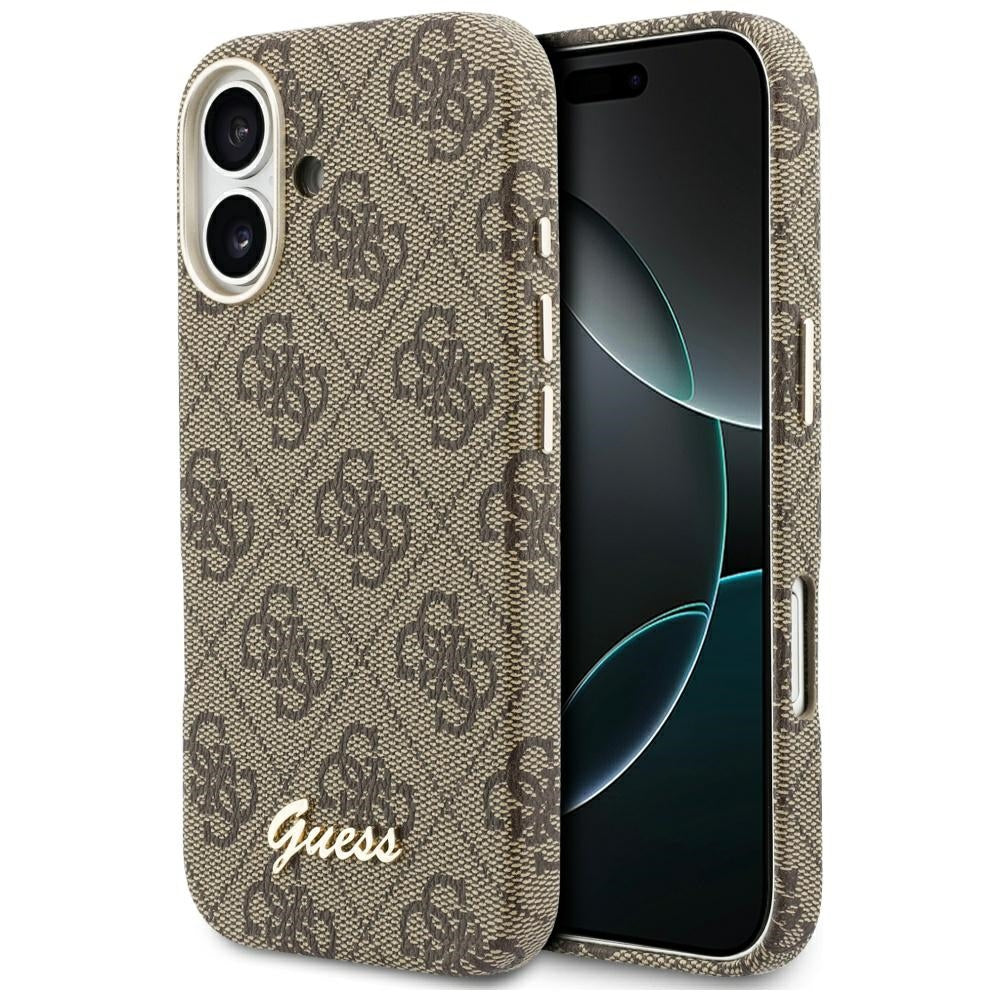 MagSafe tok Apple iPhone 17-hez, Guess, 4G Script Logo, Barna