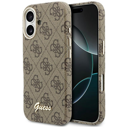 MagSafe tok Apple iPhone 17-hez, Guess, 4G Script Logo, Barna